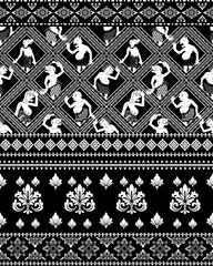 The Wisdom of Shadow puppet, Nung Talung south of Thailand traditional, cultural, ethnic, pattern vector illustration design.
