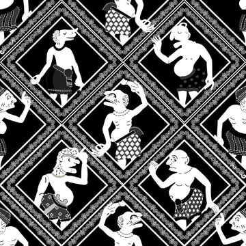 The Wisdom of Shadow puppet, Nung Talung south of Thailand traditional, cultural, ethnic, pattern vector illustration design.
