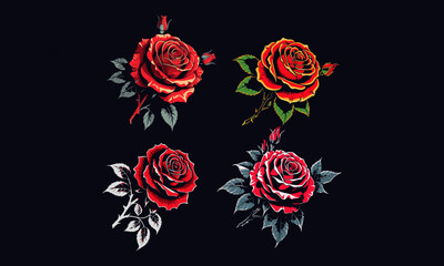 Old School Tattoo rose, rose illustration