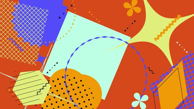 Abstract geometric colorful pattern graphic trendy pop shape background