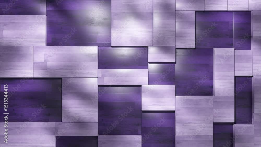 Poster abstract geometric background animation featuring purple and white rectangular shapes, creating a dy