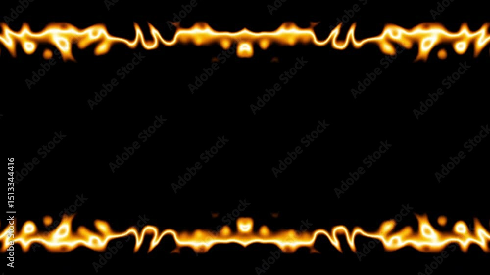 Leinwandbilder simple digital lines fiery frame made symmetric flames with empty space in the center, ideal for tex