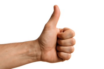 Hand showing thumbs up isolated on transparent background