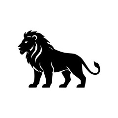 hand drawn lion head vector illustration silhouette