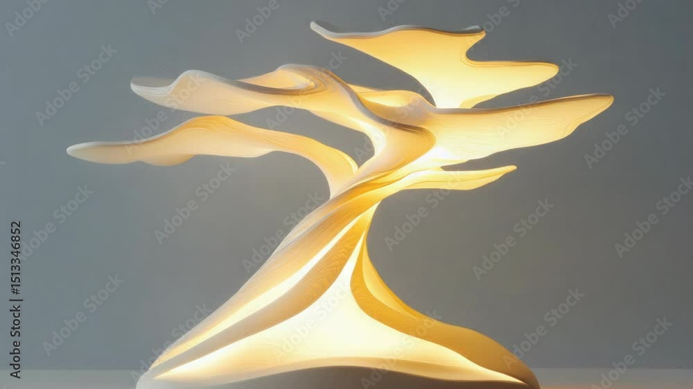 Fototapete a white lamp sitting on a table with a simple design and minimalist look
