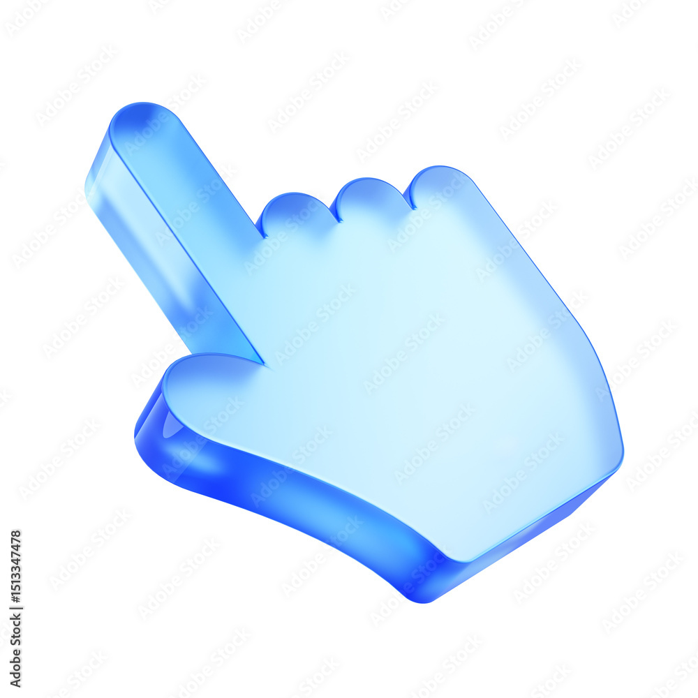 Fototapete 3d click pointer cursor hand icon on white background - 3d illustration