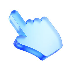 3d Click pointer cursor hand icon on white background - 3d illustration