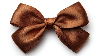 Rich brown satin bow, elegant (1)