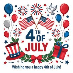 Obraz premium Festive 4th of July Design with Patriotic Elements