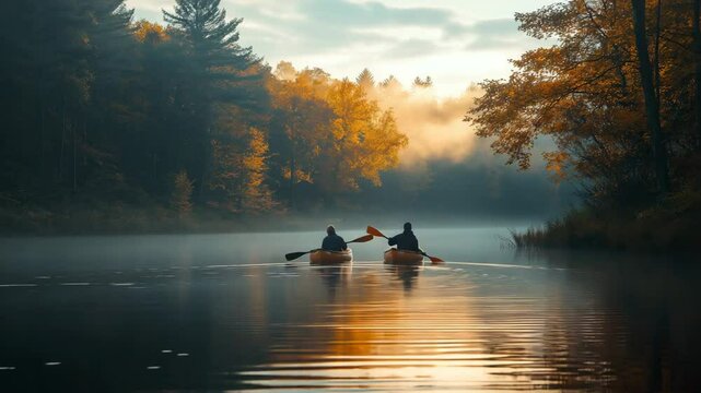 Healthy lifestyles reflected in peaceful outdoor activities