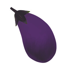 水彩風紫色のなす