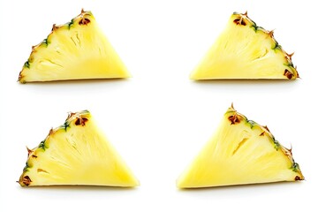 Four triangular slices of a pineapple