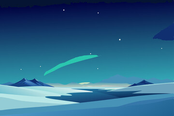 Obraz premium winter night landscape