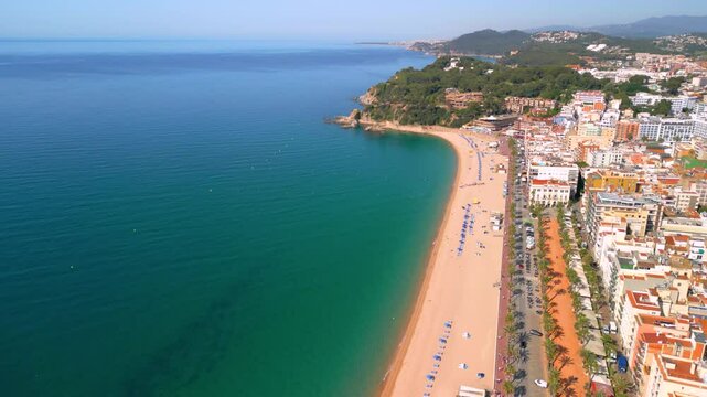 Lloret de mar beach and cityscape on the costa brava, spain