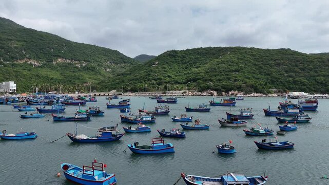 Aerial View of Vinh Hy Bay, a Hidden Coastal Gem in Southern Vietnam