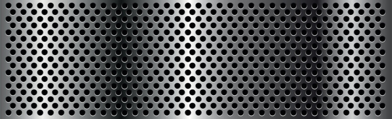 Silver perforated iron with white reflections - Vector