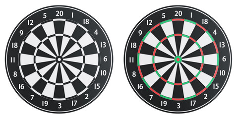 Dartboard on white background