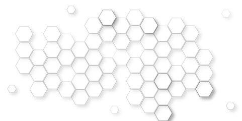 abstract hexagonal geometric mesh cell texture. modern futuristic wallpaper,  beautiful geometric pattern white gray hexagonal, Abstract white hexagon concept background, soft white background.