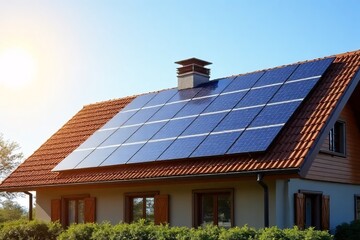 Fototapeta premium solar panels on roof