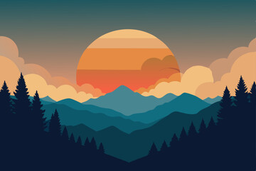 Obraz premium sunset in mountains