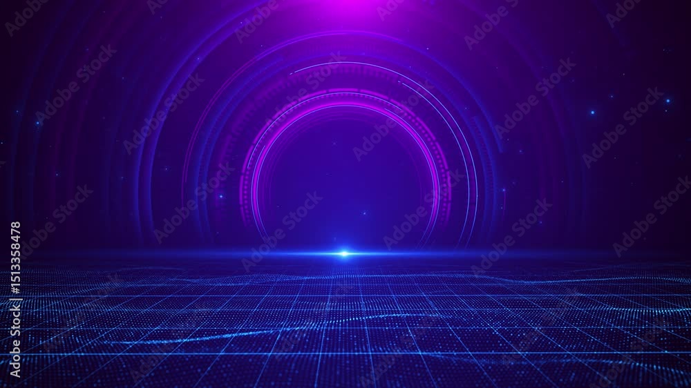 Aufkleber technology digital cyberspace hud infographic technology digital art 3d abstract geometric circle gl