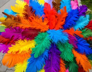 Obraz premium colorful feathers background