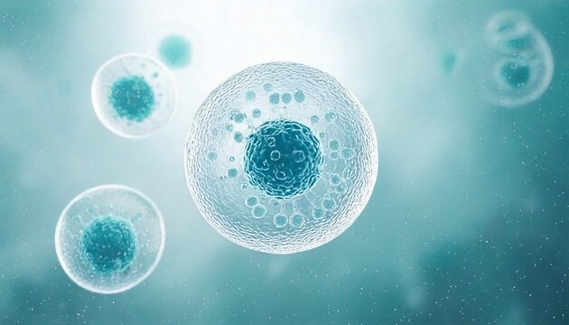 3D Illustration of Stem Cell Freezing and Preservation. Egg Freezing and Cryopreservation. Medical Illustration. 