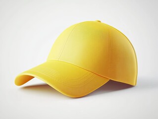 Fototapeta premium A vibrant yellow cap, perfect for outdoor activities or casual outings, exuding a cheerful and sunny vibe.