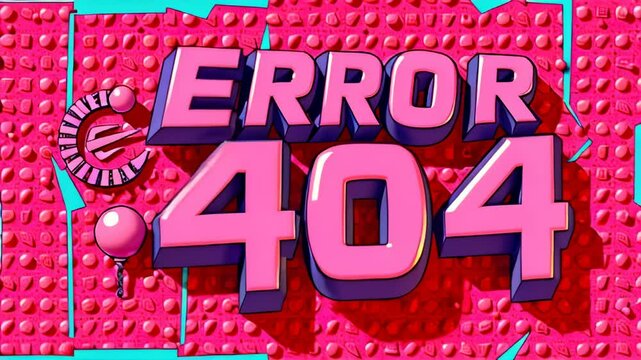 Pin text error 404 animation