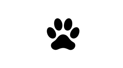 Dog paw print icon with four toes