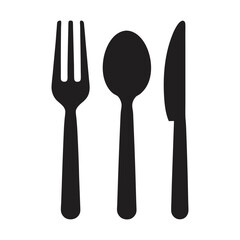 cutlery set fork spoon knife kitchenware icon vector illustration