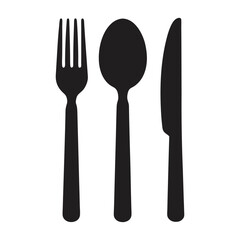 cutlery set fork spoon knife kitchenware icon vector illustration