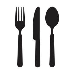 cutlery set fork spoon knife kitchenware icon vector illustration