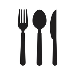 cutlery set fork spoon knife kitchenware icon vector illustration
