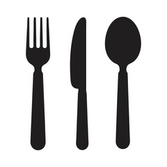 cutlery set fork spoon knife kitchenware icon vector illustration