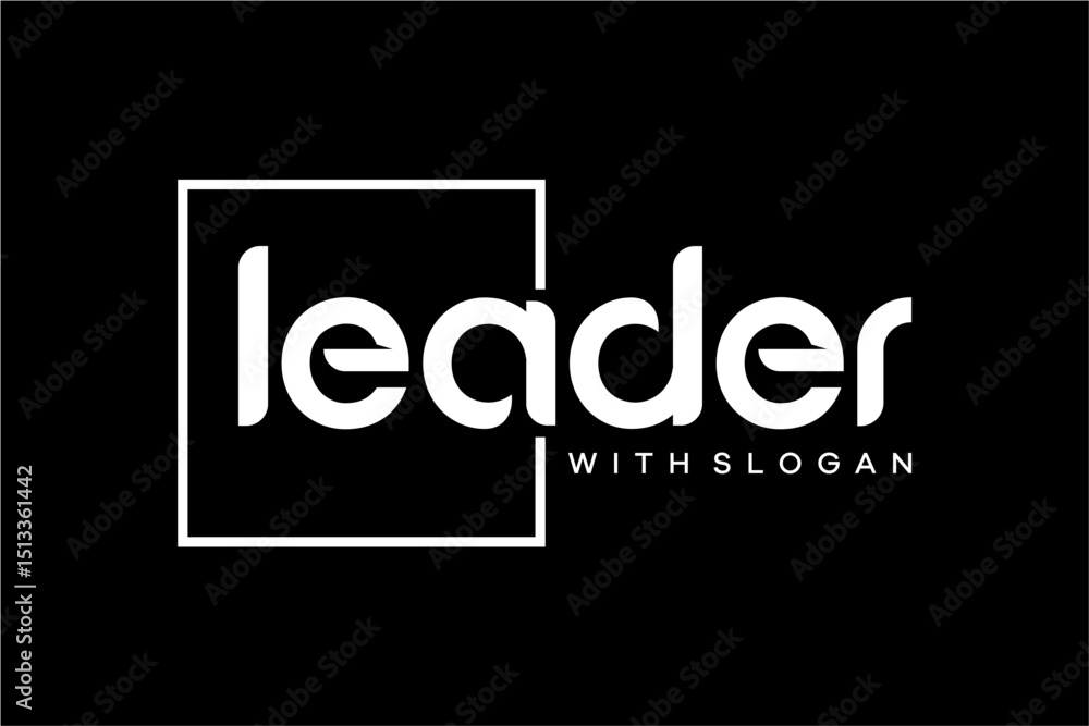 Fototapete word leader . circular font with rounded edges. modern minimalist