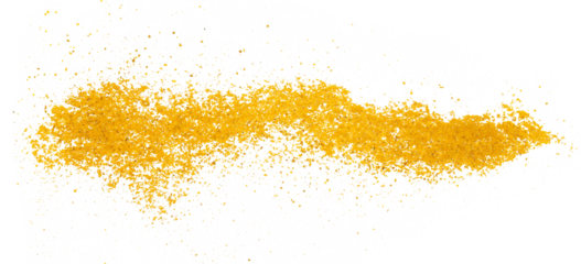 Curry ground pile flying isolated on white background, clipping path	