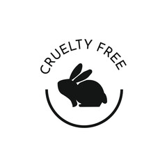 Cruelty Free Black Icon Vector.