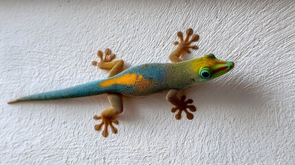 Gecko on wall with spread toes