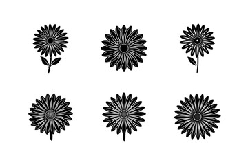 daisy silhouette icon isolated vector illustration
