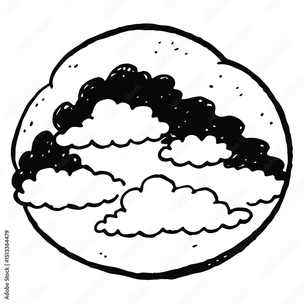 Poster cloud computing concept vector illustration of rain clouds with speech bubble thought symbols