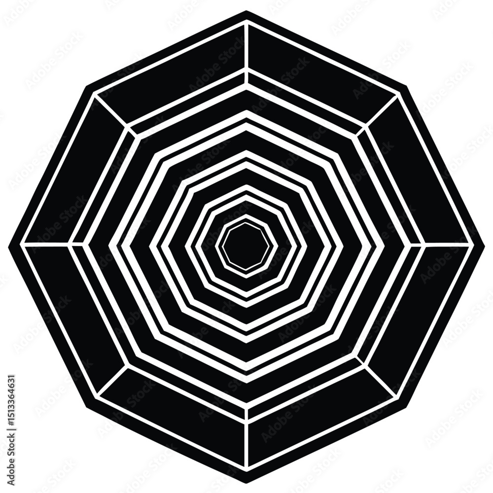 Poster abstract black and white geometric pattern with hexagon shapes and technology design elements, a sty