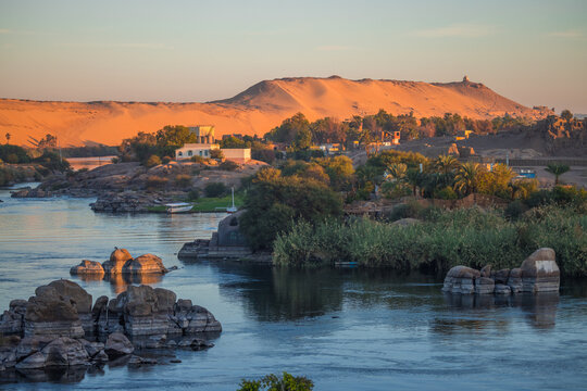 Morning in Aswan, Egypt, Nile