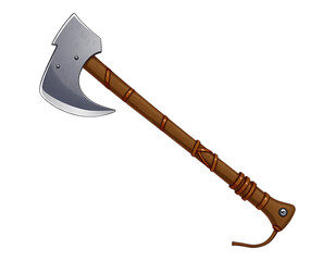 Detailed Illustration of a Battle Axe