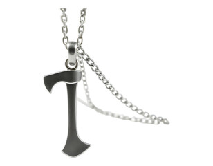 Axe pendant necklace on a silver chain