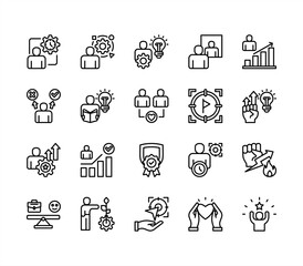 Personal growth icon collection set. Containing development, improvement, progress, learning, evolve, transformation icon. Simple line vector.