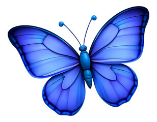Beautiful Blue Butterfly with Transparent Wings