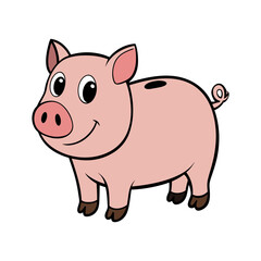 dame animal cerdo dom sticos color rosa debido vector illustration