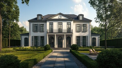 Grand Neoclassical Mansion: Architectural Design