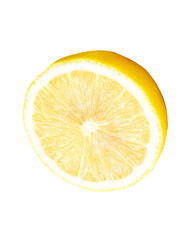 Yellow lemon half isolated with clipping path in png file format